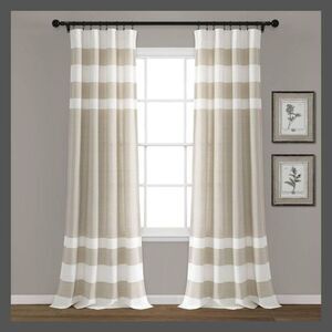 Lush Decor - Set of 2 84"x40" Coastal Cape Cod Stripe Yarn Dyed White